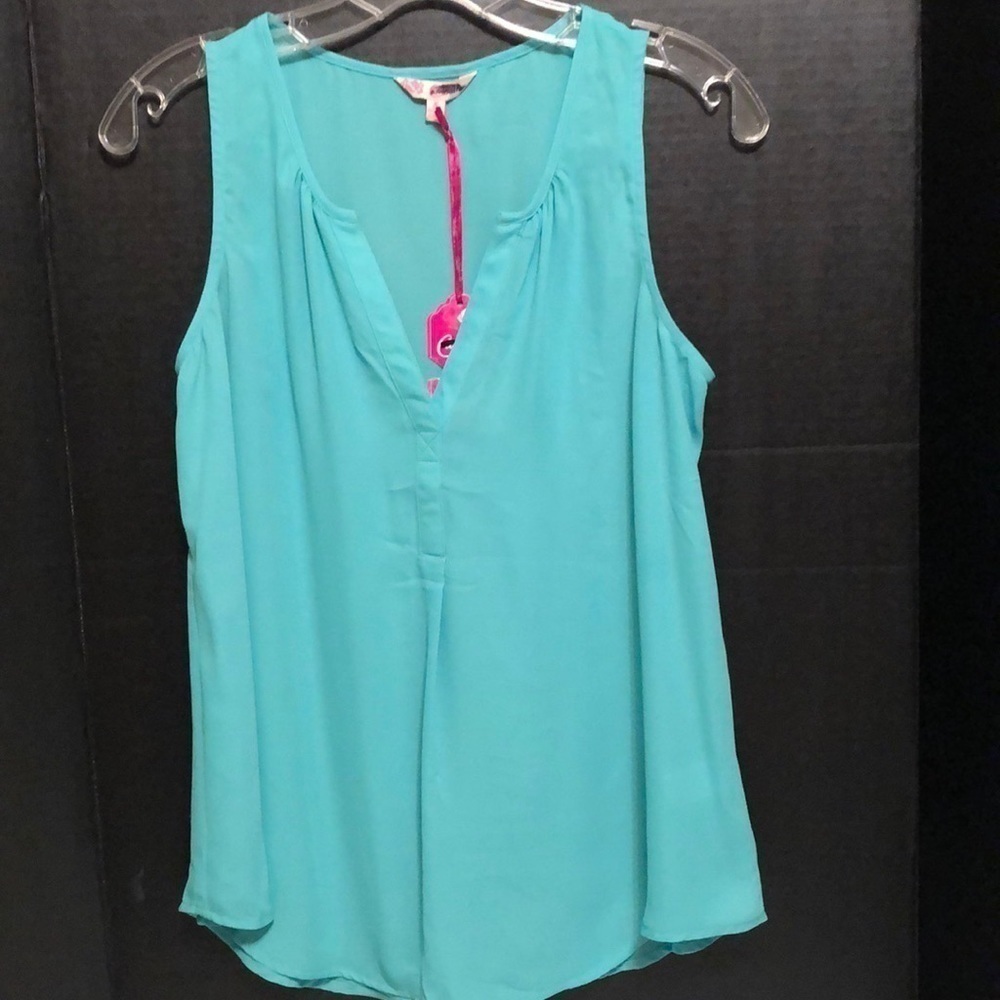 Candies Aqua sleeveless top. Size small. NWT